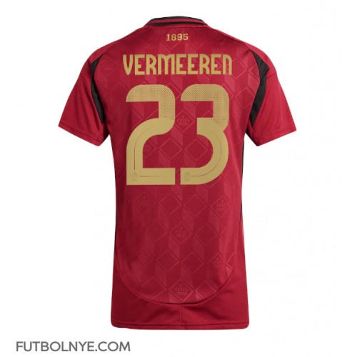 Camiseta Bélgica Arthur Vermeeren #23 Primera Equipación para mujer Eurocopa 2024 manga corta